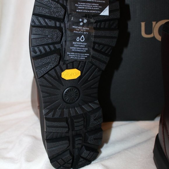 NIB UGG MEN'S WATERPROOF LEATHER SHEARLING‎ LINED ANKLE WORK WINTER BOOTS - Picture 10 of 10